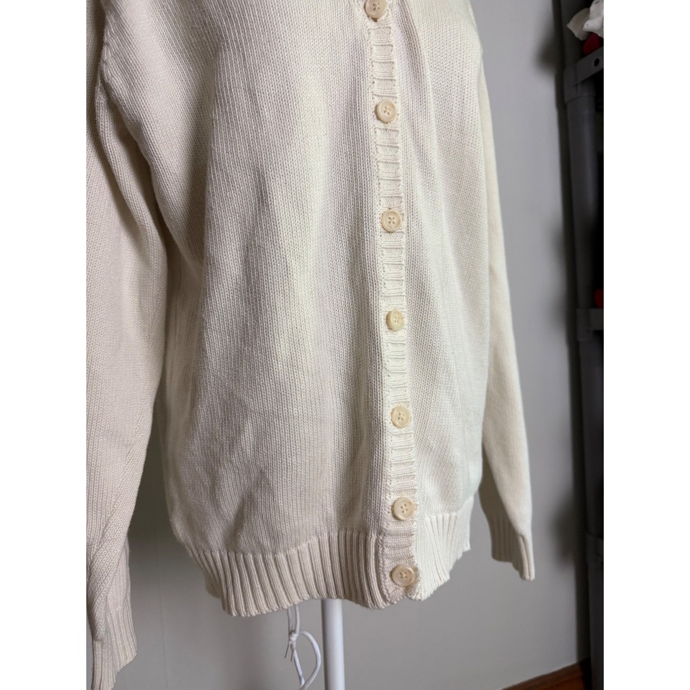 Brandy Melville Cream Oversized V-Neck Button Front Knit Cardigan Sweater chunky - Picture 2 of 8